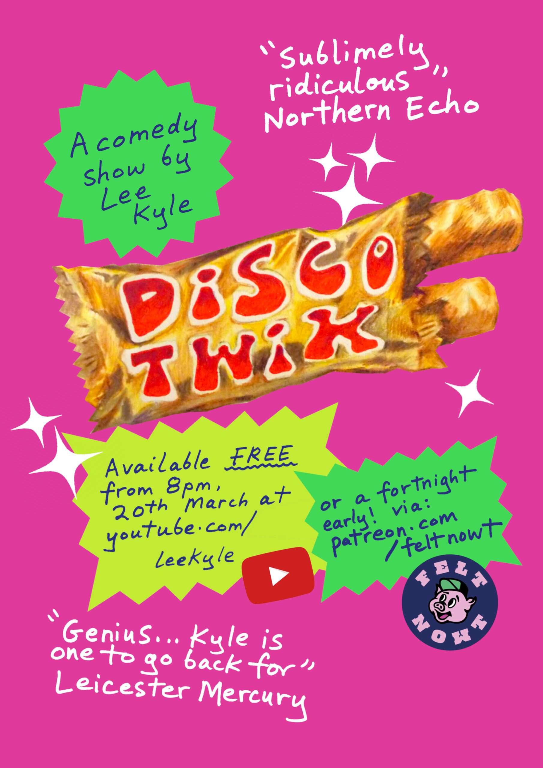 Lee Kyle Disco Twix – Stand up special Press Release in Newcastle upon Tyne