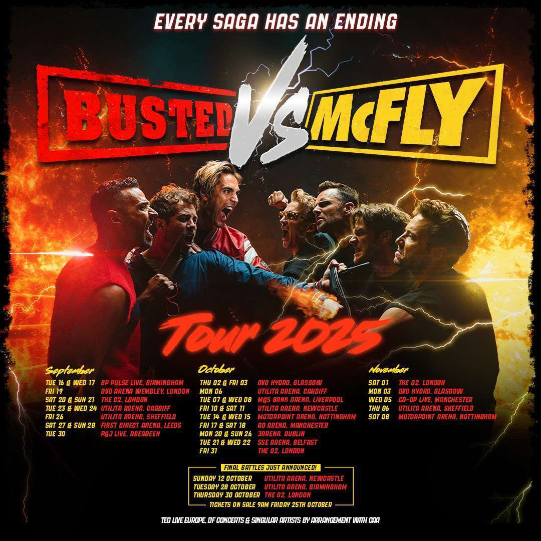 THE HEAD-TO-HEAD MEGA TOUR BUSTED VS MCFLY ANNOUNCE THE FINAL BATTLES! in Newcastle upon Tyne