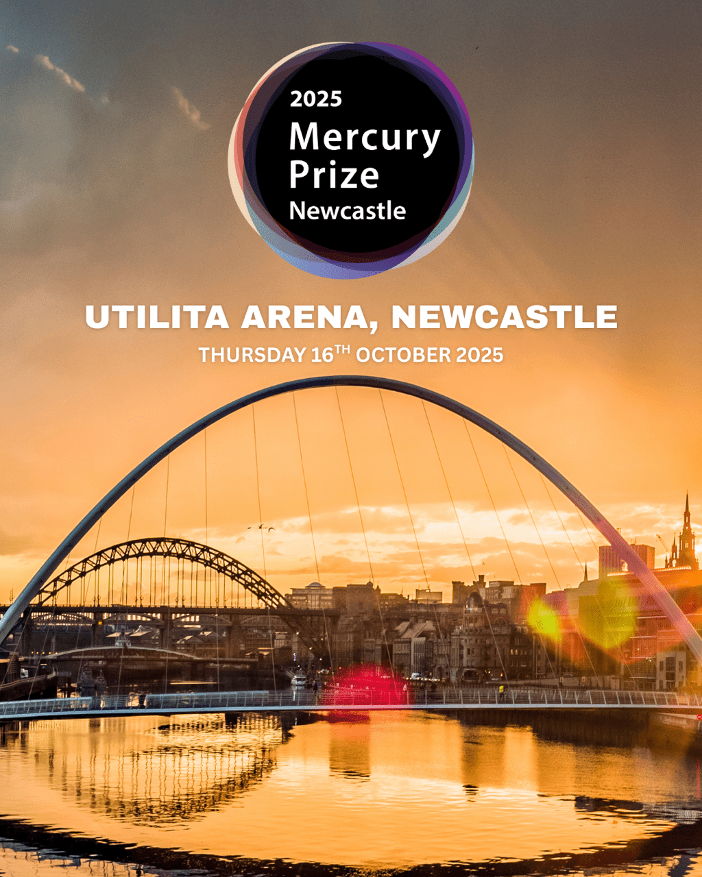 The 2025 Mercury Prize will be held at Utilita Arena Newcastle in Newcastle upon Tyne