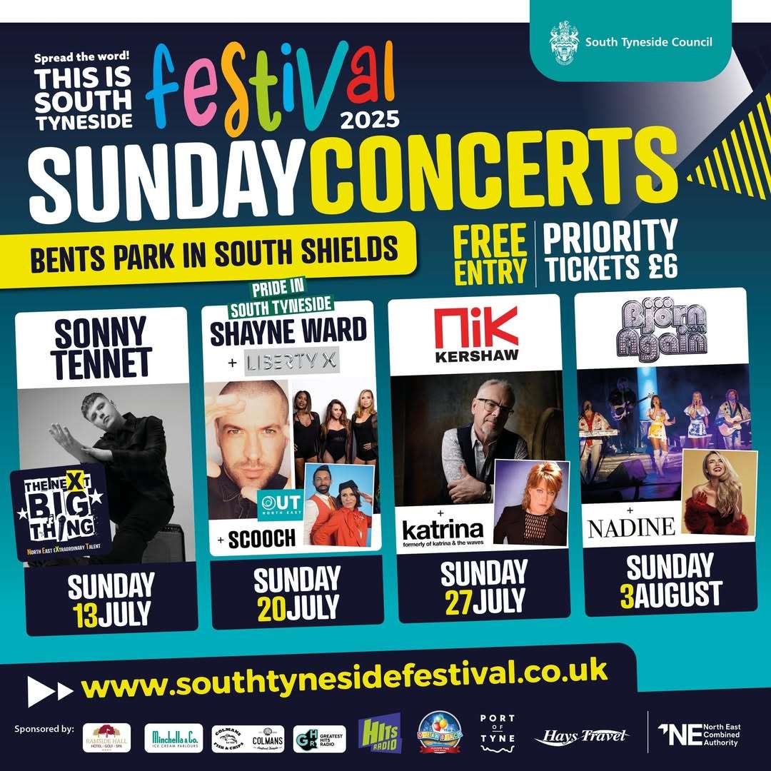 NEW ADDITIONS TO THIS IS SOUTH TYNESIDE FESTIVAL’S SUNDAY CONCERTS in Newcastle upon Tyne