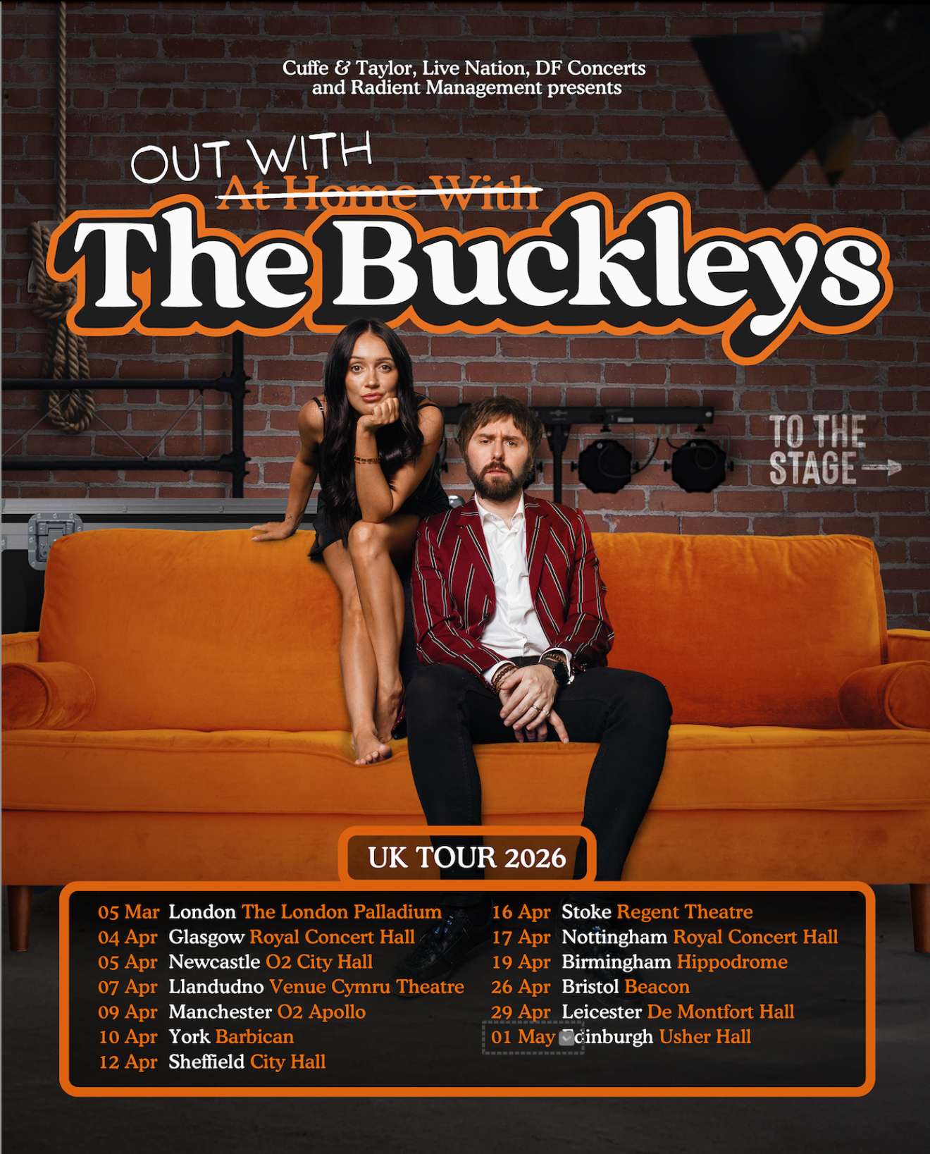 JAMES AND CLAIR BUCKLEY ANNOUNCE FIRST EVER LIVE TOUR in Newcastle upon Tyne
